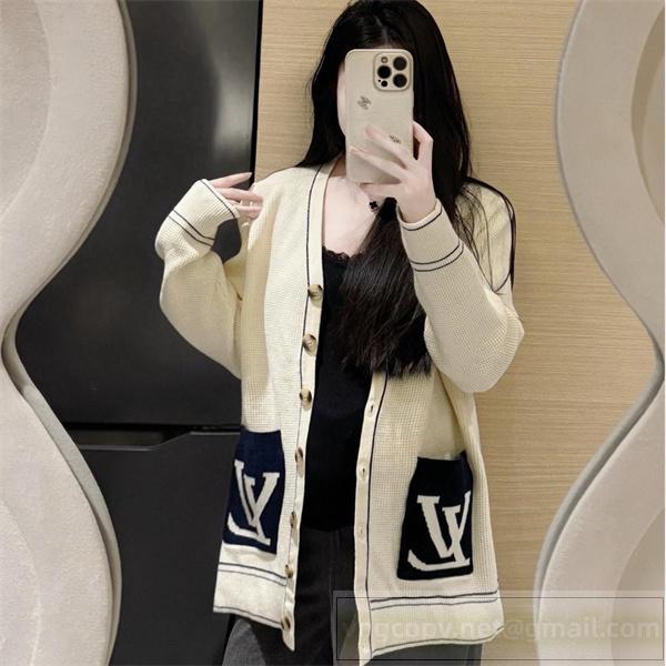 ルイヴィトン スーパーコピー カーディガン ロゴポケット カジュアル 上品 LOUIS VUITTON