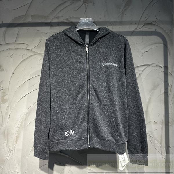 CHROME HEARTS 偽物 ジップパーカー 高級感 定番 シンプルロゴ ブラック クロムハーツ