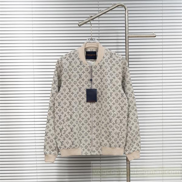 LOUIS VUITTON 偽物 クラシック ボンバージャケット 総柄モノグラム アイボリー ルイヴィトン