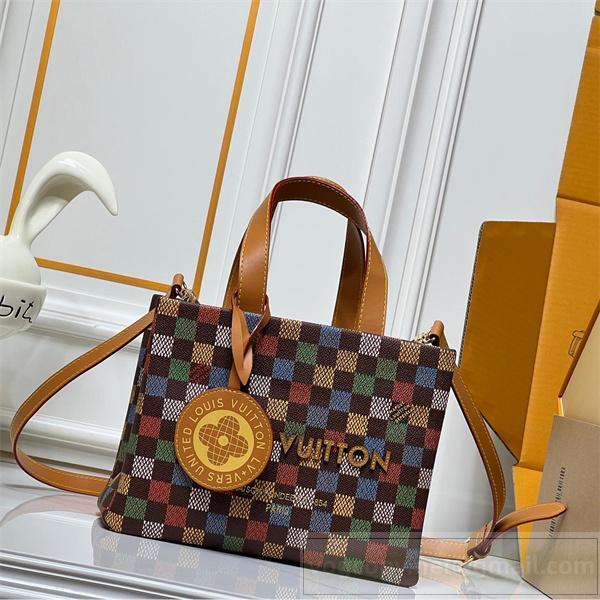ルイヴィトン コピー チェック柄トートバッグ カラフルデザイン 大容量おしゃれ LOUIS VUITTON