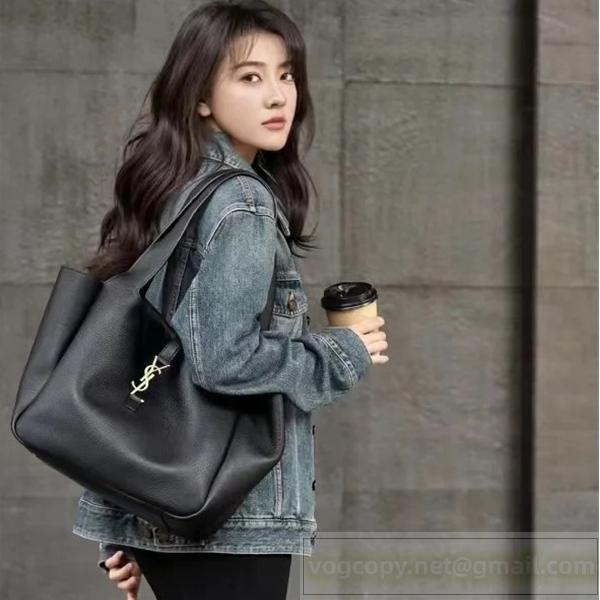 おすすめ サンローラン 偽物 トートバッグ ブラック レザー シンプル モダン お洒落 YSL