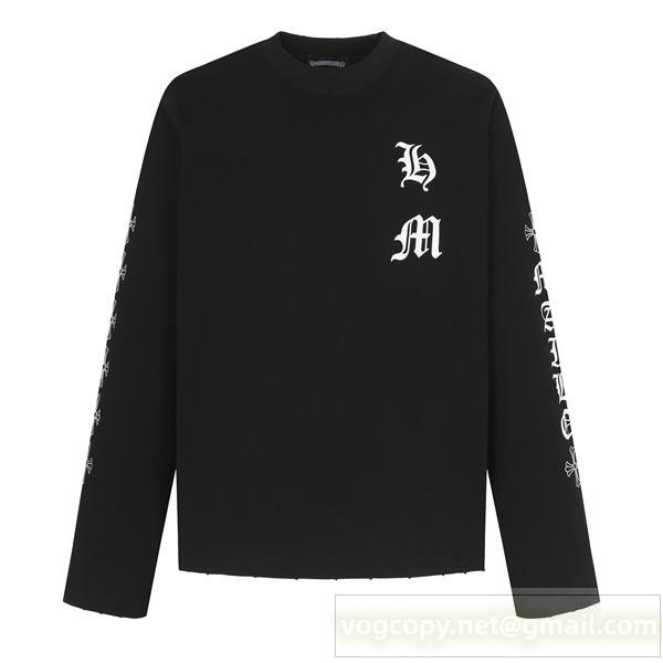 CHROME HEARTS コピー 長袖Tシャツ ゴシックロゴ 袖プリント クラシック クロムハーツ