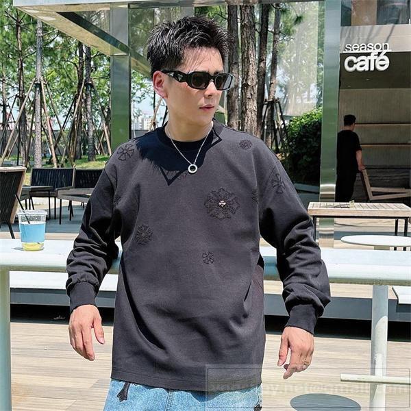 クロムハーツ コピー 長袖Tシャツ エンボス加工 ロゴ アーバンシック CHROME HEARTS