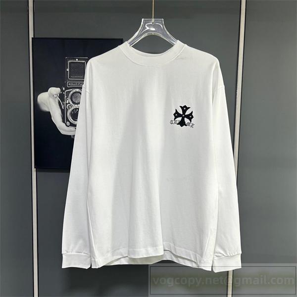 CHROME HEARTS 偽物 長袖Tシャツ ホースシュー ロゴデザイン アイコニック クロムハーツ