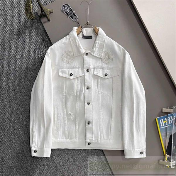 クロムハーツ スーパーコピー デニムジャケット エンブレム アイコニックプレミアム CHROME HEARTS