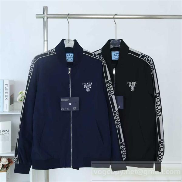 プラダ スーパーコピー ジャケット ロゴライン スポーティ カジュアル ダイナミック PRADA