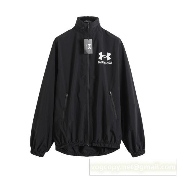 バレンシアガ コピー ジャケット ロゴプリント ブラック 最新 人気 BALENCIAGA