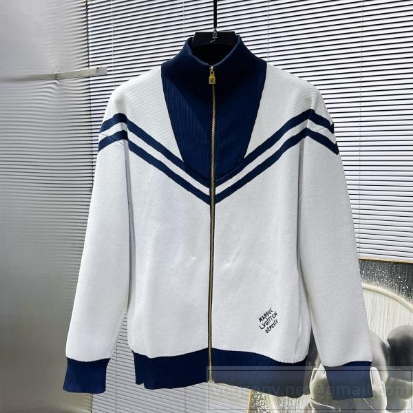 ルイヴィトン コピー ジャケット トラックトップ スポーティ バイカラー ホワイト LOUIS VUITTON