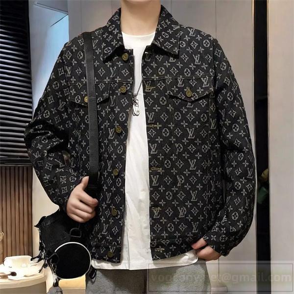 LOUIS VUITTON 偽物 デニムジャケット 個性派総柄 モード感漂う 上質 ルイヴィトン