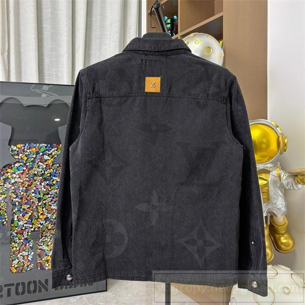 LOUIS VUITTON スーパーコピー デニムジャケット 重厚バックロゴ タフスタイル ルイヴィトン