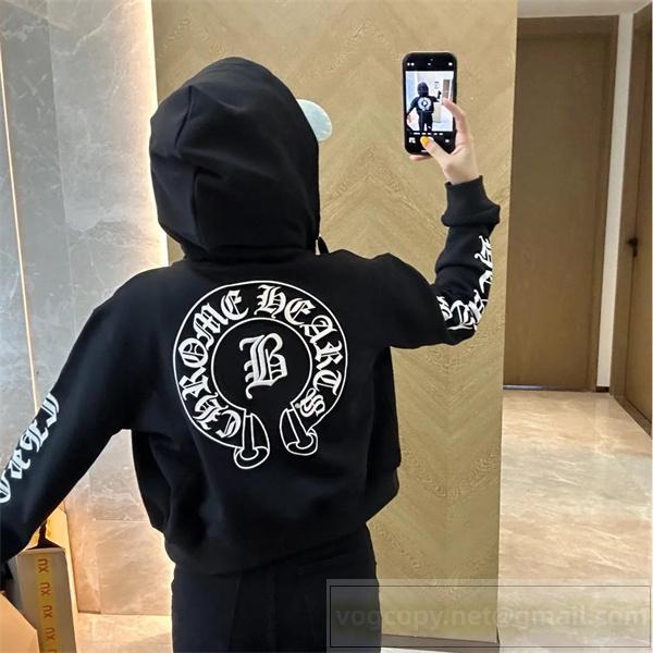 クロムハーツ 偽物 パーカー ショート丈 クロップド 個性派 モード セクシー CHROME HEARTS