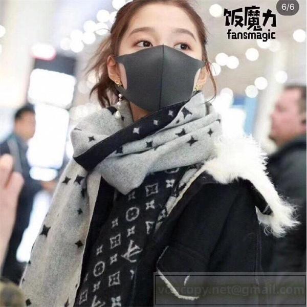ルイヴィトン スーパーコピー マフラー ビッグロゴ フリンジ ブラック 存在感 LOUIS VUITTON