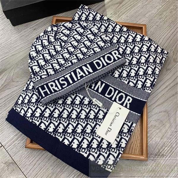 ディオール コピー 帽子 マフラーセット エレガント シンプル 高級感 トレンド DIOR
