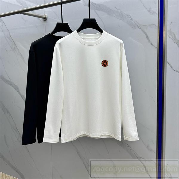 エルメス 偽物 長袖Tシャツ Hワッペン ロゴ 上品 クラシックデザイン HERMES