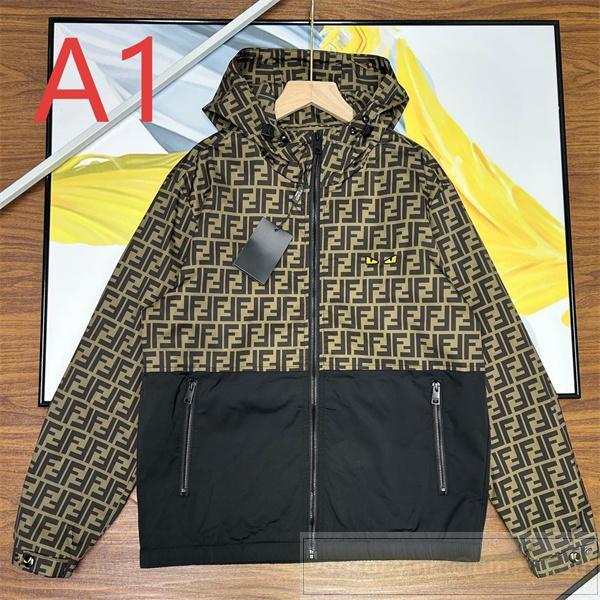 フェンディ スーパーコピー ジャケット ズッカ柄 ロゴフーディー ジップアップ アウター FENDI 