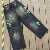 クロムハーツ 偽物 デニムパンツ ビンテージクロス ダイナミック スタイリッシュ CHROME HEARTS