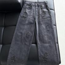 クロムハーツ コピー デニムパンツ クロスステッチ クール エレガント CHROME HEARTS