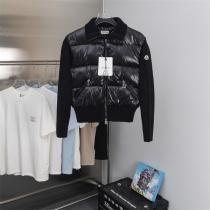 モンクレール 偽物 モダン 異素材 個性派 エレガント ニットスリーブダウン MONCLER