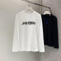 プラダ スーパーコピー 長袖Tシャツ クラッシュロゴ モダン モダン 個性的 P...
