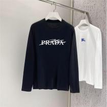 プラダ スーパーコピー 長袖Tシャツ クラッシュロゴ モダン モダン 個性的 PRADA