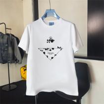 限定 プラダ コピー Tシャツ シック 上品 フラワーロゴ プレミアム PRADA