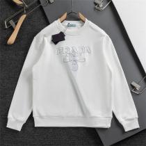 PRADA コピー スウェット シンプル 上品 ロゴ刺繍 クルーネック 入手困難 プラダ