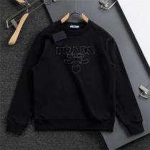 PRADA コピー スウェット シンプル 上品 ロゴ刺繍 クルーネック 入手困難 プラダ