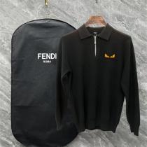 FENDI コピー ニット 襟付き ハーフジップ モンスターアイ エレガント お...