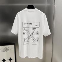 Off-White 偽物 モノクローム ステッチロゴ Xデザイン Tシャツ 注目 オフホワイト