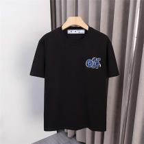 オフホワイト コピー ブルーレタリング ポップデザイン 半袖Tシャツ Off-White