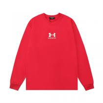 バレンシアガ コピー 長袖Tシャツ レッドカラー スポーツロゴ プレミアム BA...