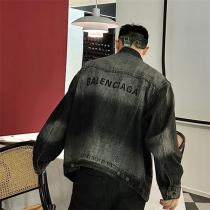  バレンシアガ 偽物 デニムジャケット ヴィンテージ調 ストリート 注目 BALENCIAGA