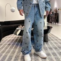 LOUIS VUITTON コピー 上品 カジュアル ワイドフィット デニム ジ...