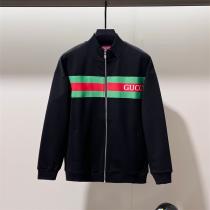Gucc1 偽物 トラックジャケット シンプル モダン ブラック レッドグリーンライン Gucc1
