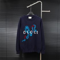 Gucc1 偽物 セーター 上品 独特 デザイン ニット グレー スネーク刺繍 クルーネック Gucc1