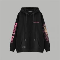 クロムハーツ 偽物 ピンクロゴ カラフル 個性派 フルジップ パーカー ユニセックス CHROME HEARTS