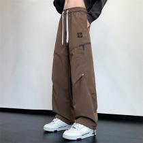 STONE ISLAND コピー ワイドフィット アウトドア スタイル ブラック テックパンツ ストーンアイランド