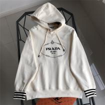 PRADA コピー カジュアル モダン おしゃれ ホワイトフーディーパーカー おすすめ プラダ