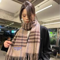 BURBERRY コピー マフラー ブラックチェック柄 モダンシック 大人の冬スタイル バーバリー
