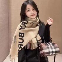 バーバリー 偽物 マフラー ベージュロゴデザイン 高級感漂う カジュアルシック BURBERRY