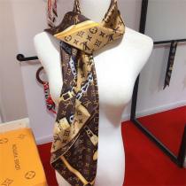 上質 ルイヴィトン 偽物 スカーフ ブラウン ゴールドチェーン柄 高級感溢れる LOUIS VUITTON