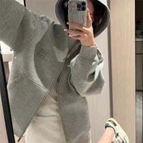 MIU MIU コピー ジップアップパーカー レディース グレー シンプル ベー...