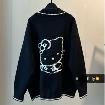 MIU MIU 偽物 ハローキティ コラボ カーディガン レディース ゆったり可愛い ミュウミュウ