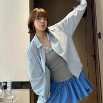 MIUMIU 偽物 ジャケット ライトブルー スリムフィット シンプル 当店イチオシ ミュウミュウ