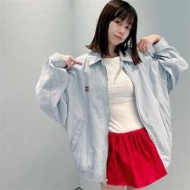 MIUMIU 偽物 ジャケット ライトブルー スリムフィット シンプル 当店イチオシ ミュウミュウ