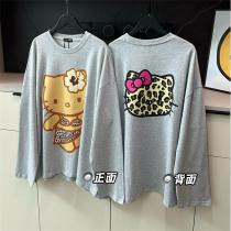 MIUMIU コピー  長袖 Tシャツ ハローキティ レオパードプリント デザイン ミュウミュウ