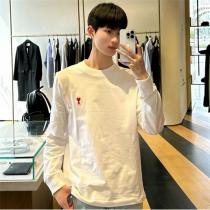 AMI Paris 偽物 ロングTシャツ ハートロゴ シンプル 魅力的 永久定番 モード系 アミ パリス
