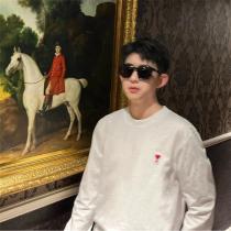 AMI Paris 偽物 ロングTシャツ ハートロゴ シンプル 魅力的 永久定番 モード系 アミ パリス