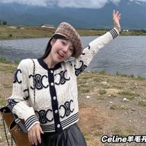 セリーヌ偽物 モノグラム 高級感 洗練 人気必須 上質素材 ニットカーディガン ...