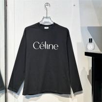 CELINE コピー シンプルロゴ ベーシック 快適 高級感 定番人気 長袖Tシャツ 新作 セリーヌ